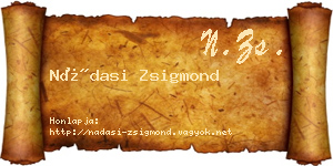 Nádasi Zsigmond névjegykártya